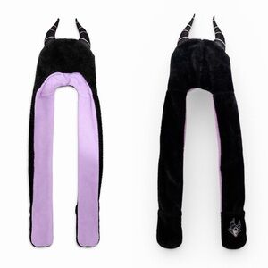 Disney Maleficent Plush Hooded Scarf in Black and Lavender